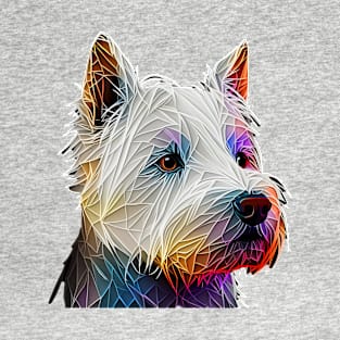 Low Poly Westie Portrait Design T-Shirt